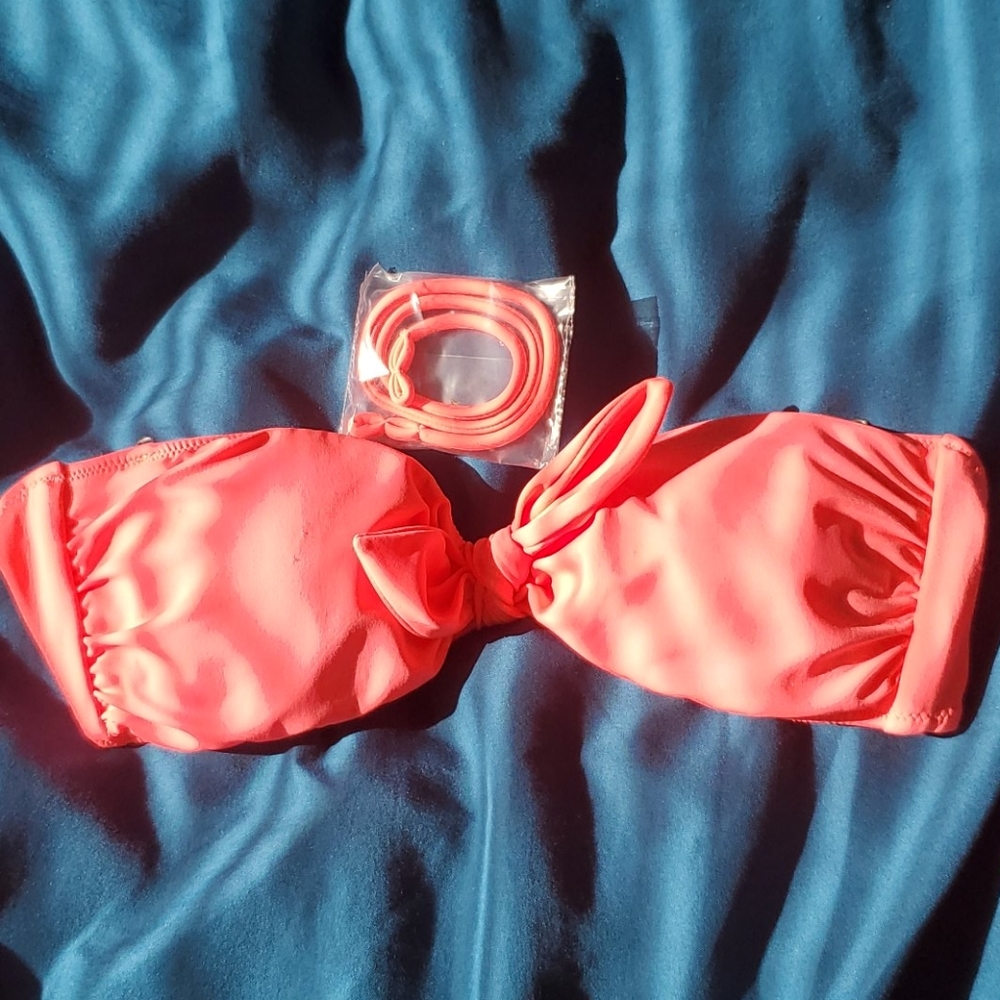 Victoria's Secret Small Coral Bandeau Bikini Top